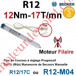 Moteur Filaire Avec FdC à Réglage Progressif 12/17 Becker sans Mds Autre Réf R12/17M
