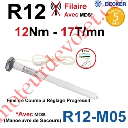 Moteur Filaire Avec FdC à Réglage Progressif 12/17 Becker Avec Mds