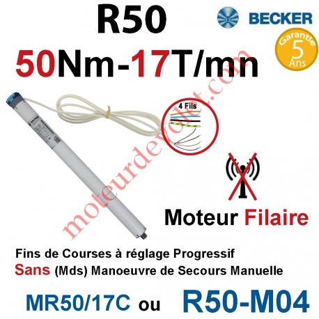 Moteur Filaire Avec FdC à Réglage Progressif 50/11 Becker sans Mds Autre Réf MR50/11C
