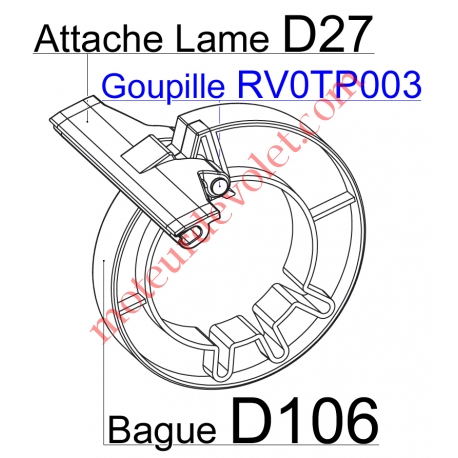 Goupille en Acier Zingué Tête Plate 5x75 Verouille l'Attache D27 sur Bague D106
