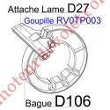Goupille en Acier Zingué Tête Plate 5x75 Verouille l'Attache D27 sur Bague D106