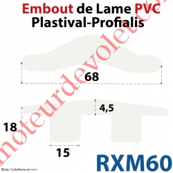 Embout de Lame Pvc RXP60 Pas de 60 mm