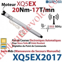 Moteur Radio 868 Mhz 20/17 XQ5EX Fins de Courses Electroniques à Encodeur sans Mds