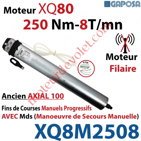 Moteur Gaposa Filaire Série XQ 80 250/8 Avec Mds sans Adaptation ni Support