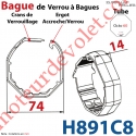 Bague de Verrou Automatique à Bagues Zf pour tube Octo 60 diamètre Extérieur 74 mm Largeur 14 mm