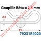 Goupille Béta ø 2,5 en Acier pour Support d'Axe en Carré de 16 Avec Tourillon