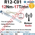 Moteur Radio R12-C01 ou R12-C PROF+ Avec FdC à Réglage Automatique ou Manuel 12/17 sans Mds