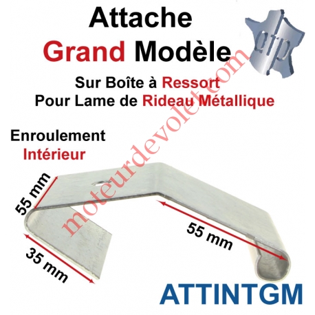 Attache Lame Grande Boucle Largeur 56mm Acier Galva pour Boîte Ressort Enroulement Intérieur