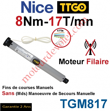 Moteur TT Go Filaire 8/17 Avec FdC Manuels Série M (Medium ø45mm)