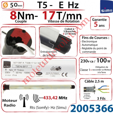 Moteur Simu Radio E Hz 8/17 T5