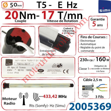 Moteur Simu Radio E Hz 20/17 T5
