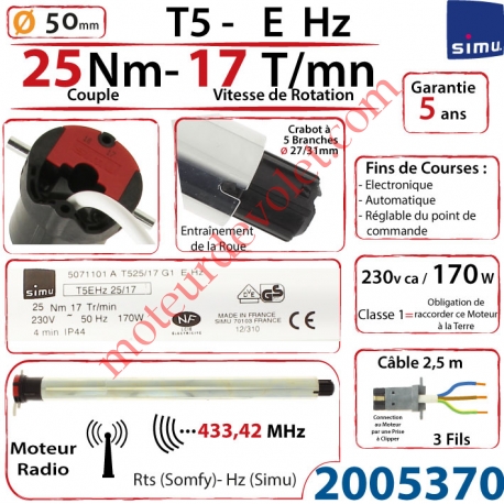 Moteur Simu Radio E Hz 25/17 T5