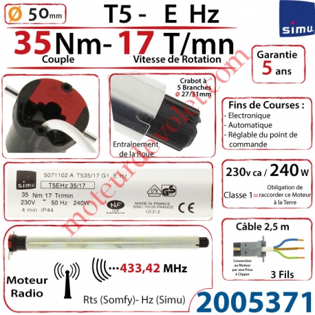 Moteur Simu Radio E Hz 35/17 T5