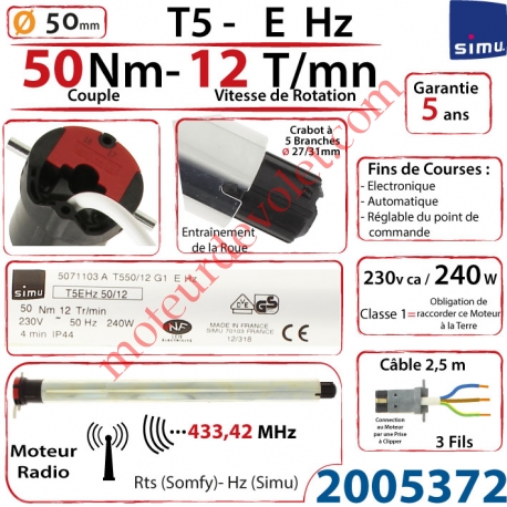 Moteur Simu Radio E Hz 50/12 T5