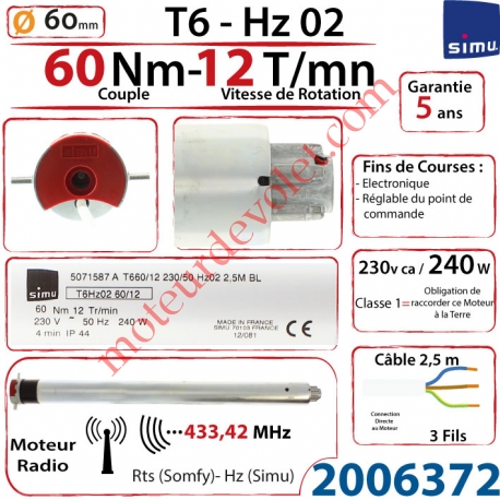 Moteur Simu Radio Hz02 60/12 T6