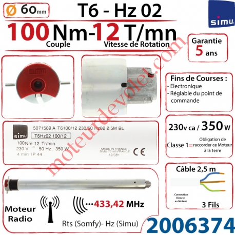 Moteur Simu Radio Hz02 100/12 T6