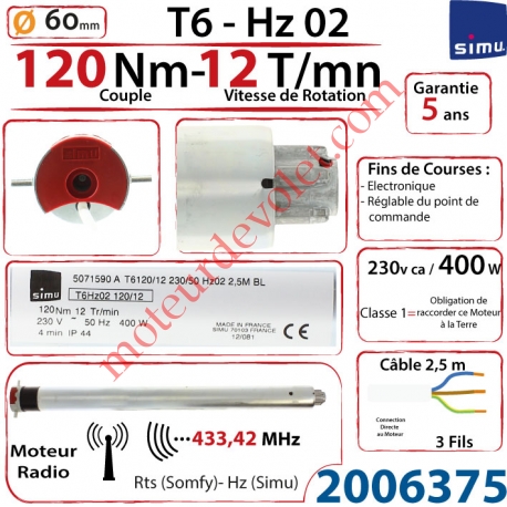 Moteur Simu Radio Hz02 120/12 T6