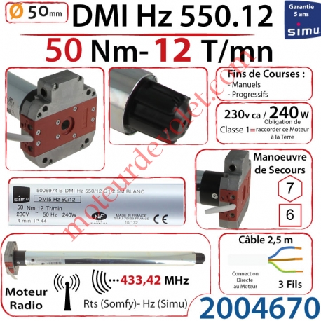 Moteur Hz01 Avec FdC à Réglage Progressif DMI5 50/12 Rts Avec Mds