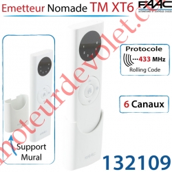 Emetteur Nomade 6 Canaux TM XT6 433MHz Rolling Code Avec Support Mural