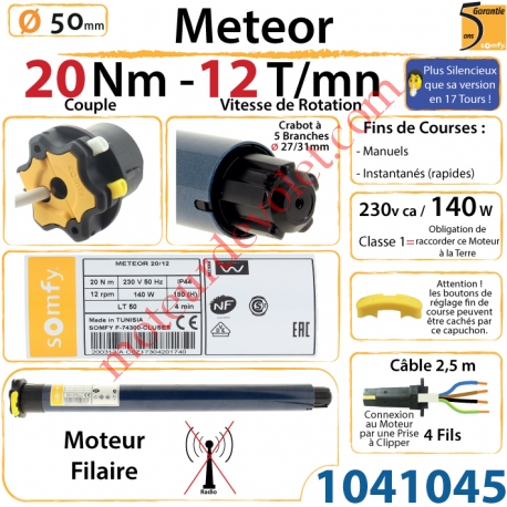 Moteur Météor 20/12 (Moteur Plus Silencieux que la version 20/17) LT 50 sans Mds