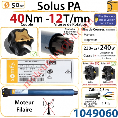 Moteur Solus PA 40/12 LT 50 sans Mds