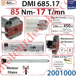 Moteur Filaire Avec Mds T6 Dmi 85/17 Avec FdC à Réglage Progressif