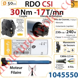 Moteur Rdo 50 Csi 30/17  Avec Mds Hexa 7 & Carré 6 mm