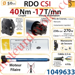 Moteur Rdo 50 Csi 40/17 Avec Mds Hexa 7 & Carré 6 mm