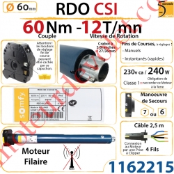 Moteur Rdo 60 Csi 60/12 Avec Mds Hexa 7 & Carré 6 mm