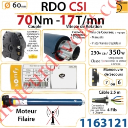 Moteur Rdo 60 Csi 70/17 Avec Mds Hexa 7 & Carré 6 mm