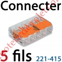 Borne Mini Connexion à Leviers 5 Fils Souples ou Rigides jusqu'à 4 mm² Intensité Max 32A Tension 450v