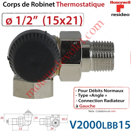 Corps de Robinet Thermostatique Triaxe à Gauche 1/2" M30 x 1,5