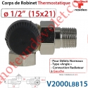 Corps de Robinet Thermostatique Triaxe à Gauche 1/2" M30 x 1,5