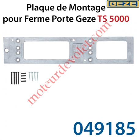 Plaque de Montage pour Ferme Porte Gézé TS5000 Coloris EV1 Laqué Argent