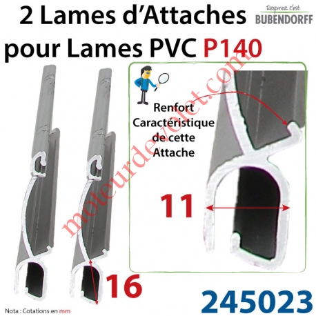 Lames d'Attaches Longueur 200 mm pour Lames P140 en Aluminium Anodisé Naturel (Paire)
