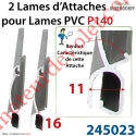 Lames d'Attaches Longueur 200 mm pour Lames P140 en Aluminium Anodisé Naturel (Paire)