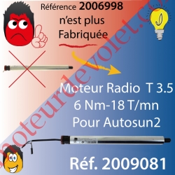 Moteur T3,5 E Hz CC 6/18 12 v cc sans Mds pour Autosun1, remplacé par réf 2009081