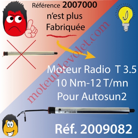 Moteur T3,5 E Hz CC 10/12 12 v cc sans Mds pour Autosun1, remplacé par  réf 2009082