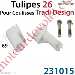 Tulipes 26 Coloris Incolore pour Coulisses Gamme Tradi Design Bubendorff (Paire)