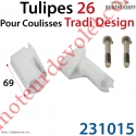 Tulipes 26 Coloris Incolore pour Coulisses Gamme Tradi Design Bubendorff (Paire)