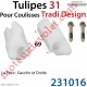 Tulipes 31 Coloris Incolore pour Coulisses Gamme Tradi Design Bubendorff (Paire)