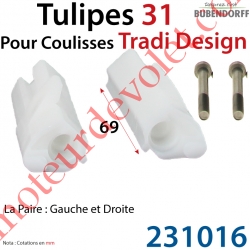 Tulipes 31 Coloris Incolore pour Coulisses Gamme Tradi Design Bubendorff (Paire)