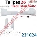Tulipes MS 26 Titan Intégré Coloris Incolore pour Coulisses Gamme Titan Nelto Bubendorff (Paire)