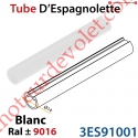 Tube d'Espagnolette Diamètre 14mm Rainuré Longueur 4 800mm en Aluminium Laqué Blanc Satiné ± Ral 9016