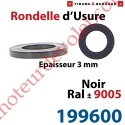 Rondelle d'usure Epaisseur 3 mm en Matériau Composite Noir ± Ral 9005 pour Gond ø 14mm