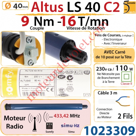 Moteur Altus C2 9/16 Rts Avec Carré 10 LS 40 sans Mds Double Isolation Classe II