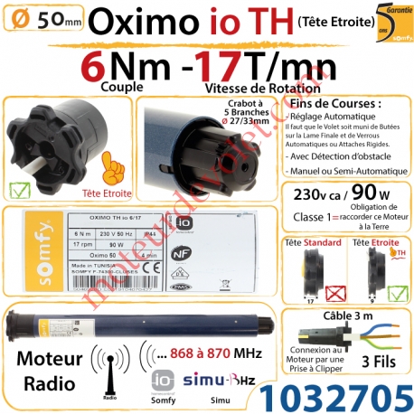 Moteur Oximo 6/17 TH io (Tête Etroite) LT 50 sans Mds