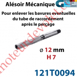 Alésoir Mécanique ø 12 H7 pour enlever les Bavures sur Tige de Tringle Oscillante