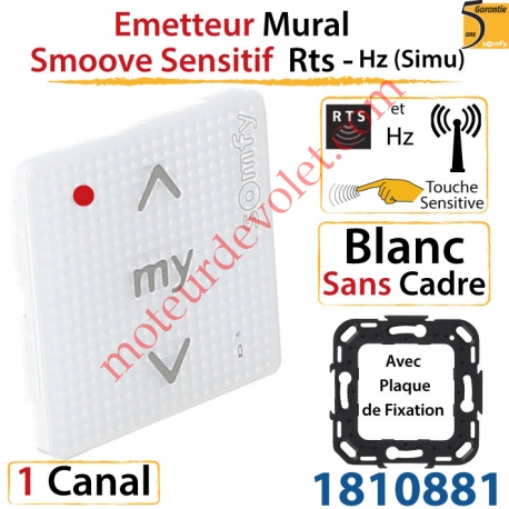 Emetteur Mural Smoove Sensitif Rts Blanc Sans Cadre