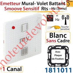 Emetteur Mural Smoove Sensitif Rts Blanc pour Volet Battant Sans Cadre